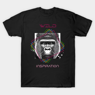 Gorilla Ape Wild Nature Animal Illustration Art Drawing T-Shirt